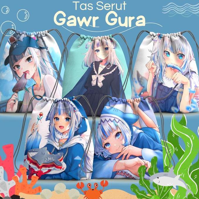 Tas Serut Gawr Gura/ Drawstring Bag Gawr Gura
