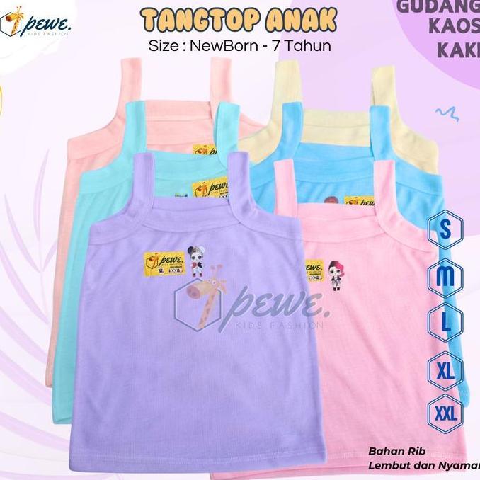 DV111 - 6 pcs singlet anak perempuan /kaos dalaman anak Cewek/ kaos dalam Bayi kaos dalam anak 8-10t