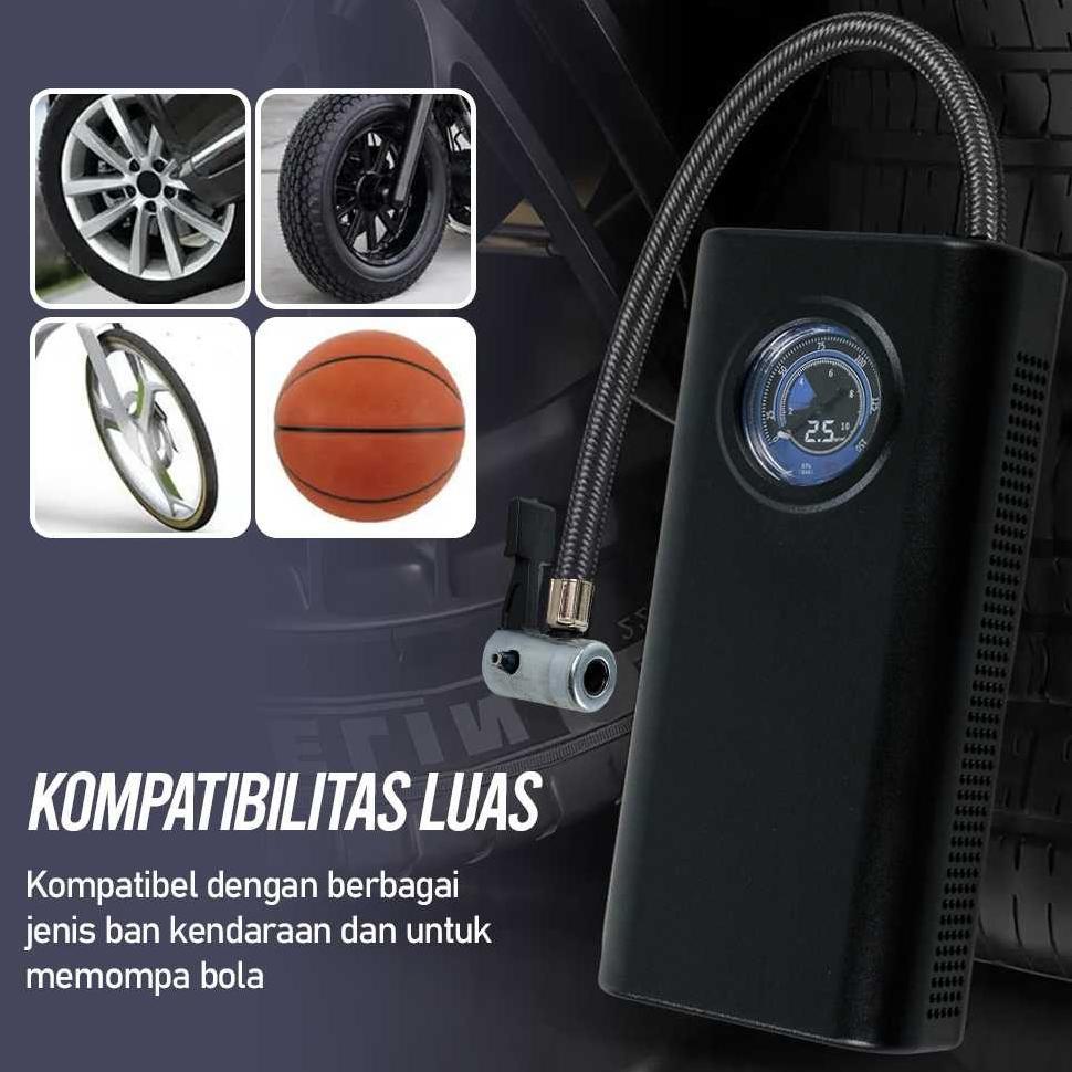 terbaru pompa ban elektrik portable kompresor angin ban mobil motor wired wireless 2400 mah cas usb 