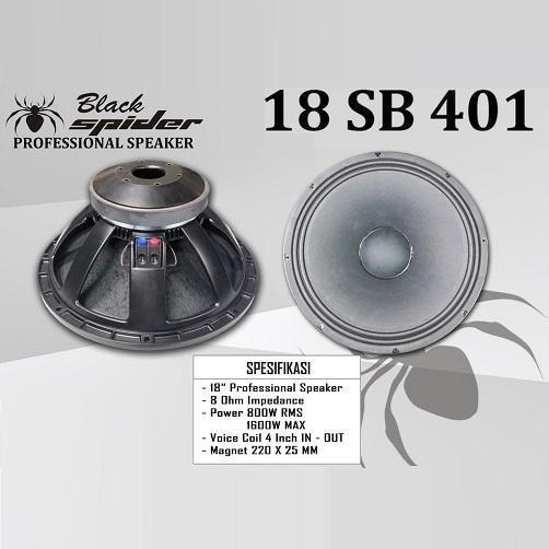 Speaker Full Range 18" 8R Black Spider 18 SB 401 Komponen Profesional