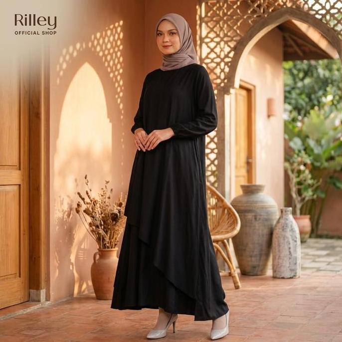 RILLEY - Gamis Sena | Gamis Wanita Busui Bahan Adem Rayon Twill