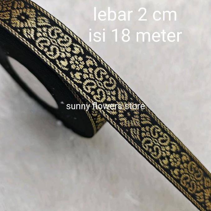 PITA GAMIS VARIASI  /RENDA BORDIR HITAM GOLD SILVER