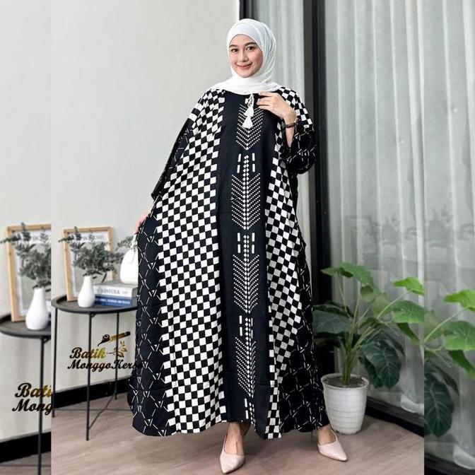 Batik Monggo Kerso - Hafsha Abaya Dress Kaftan Turki Rayon Premium Busui