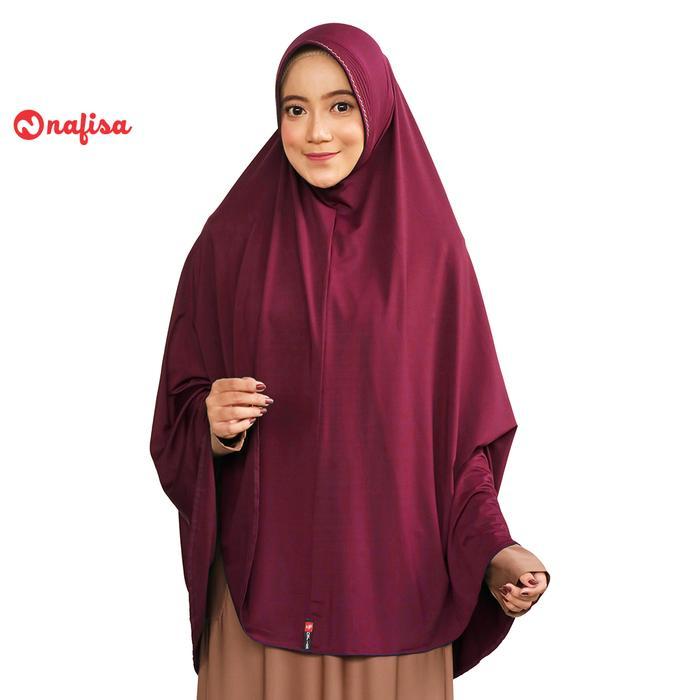 Nafisa Ornella - Khimar Hijab Jilbab Instan Syar'i Jumbo Premium Bergo Cantik Pad Muslim - Dusty Pin