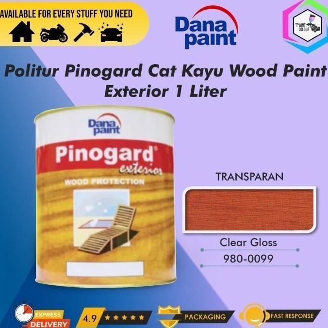 Termurah Politur Pinogard Cat Kayu Wood Paint Exterior 1 Liter - Clear Gloss