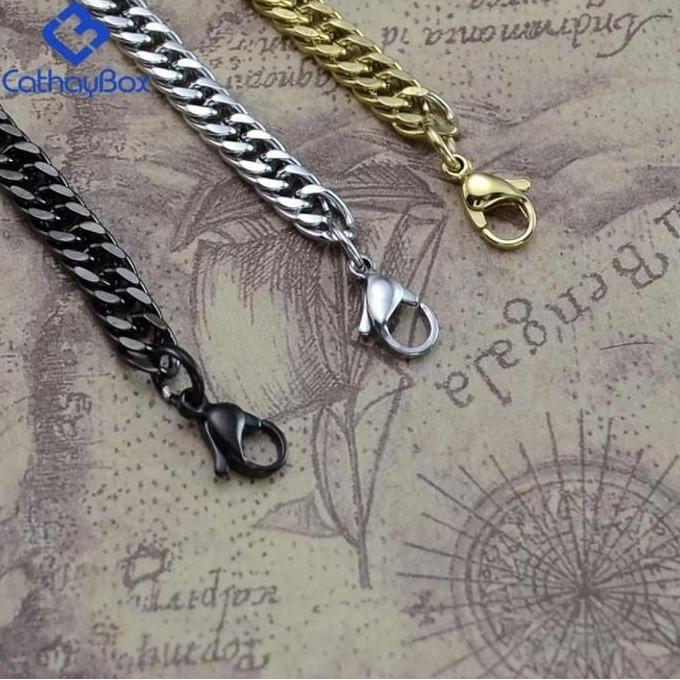 Ryu- Gelang Titanium Pria Model Rantai Rna Kuning Hitam Putih Nita Bracelets Bracelet