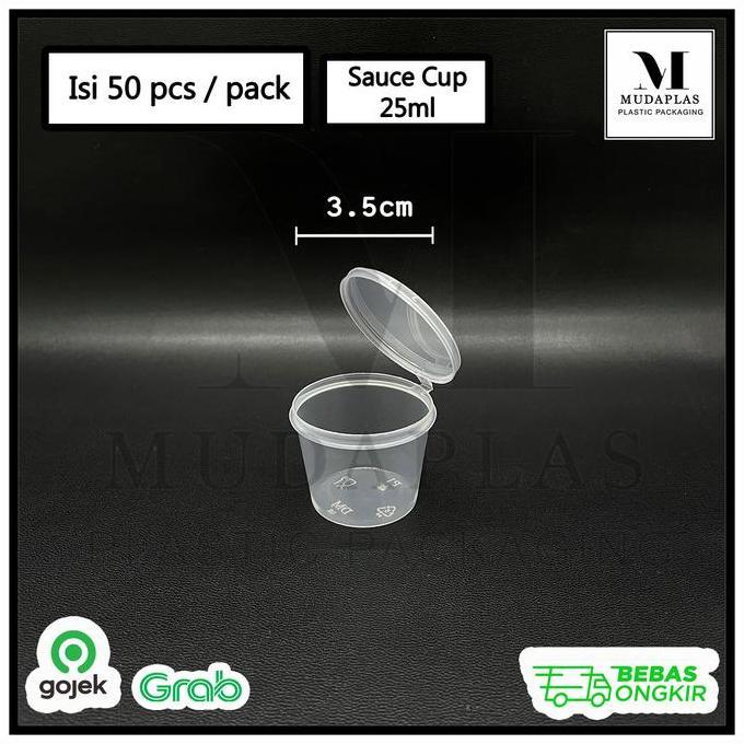 Top- Sauce Cup 25 Ml Dm Tempat Sambal Tempat Saus - Isi 1000 Pcs Plastik