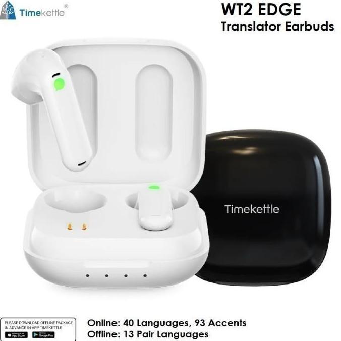 TIMEKETTLE WT2 EDGE Translator Earbuds OFFLINE Penerjemah Bahasa Asing