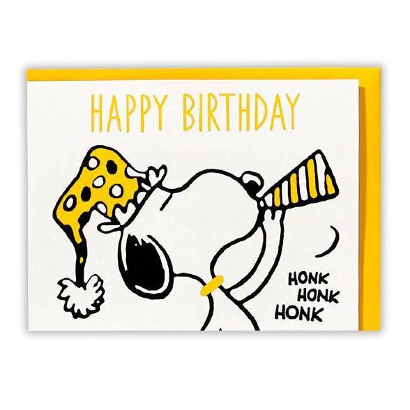 Allthebest GREETING CARD- HALLMARK- PEANUTS- SNOOPY HORN- BIRTHDAY CELEBRATION-JP
