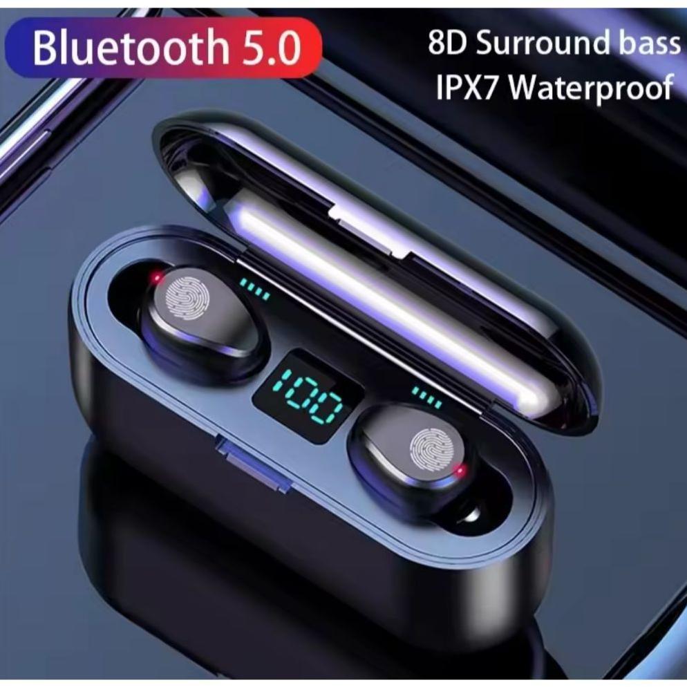Recommended F9 Tws Bluetooth 5.0 Headset Wireless 8D Bass Hifi Earphone Led Display Ipx7 Waterproof