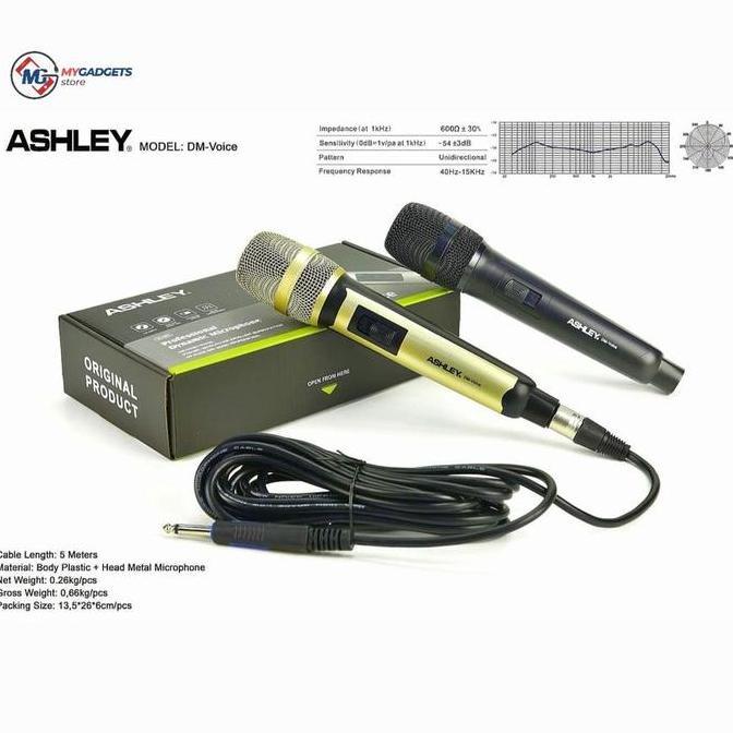 MIC KABEL ASHLEY DM VOICE  / MICROPHONE ASHLEY DMVOICE MIKROFON - HITAM