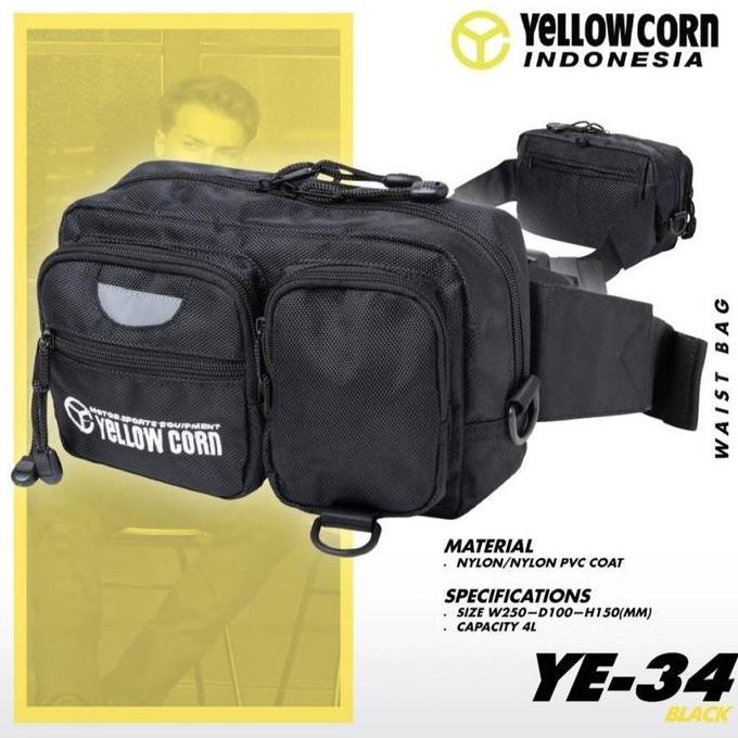 Tas Pinggang Yellowcorn YE34 Waist Bag Black