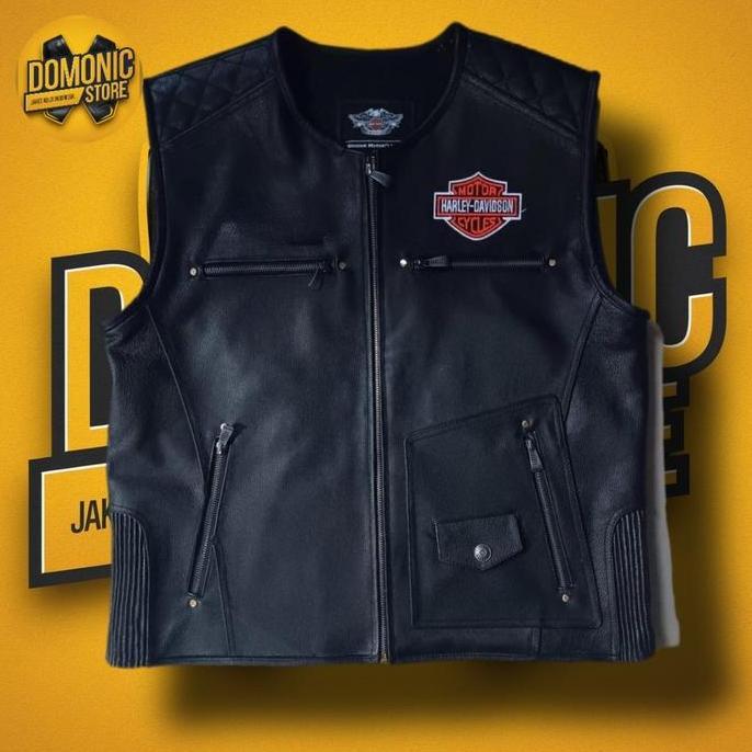 VEST KULIT HARLEY DAVIDSON ROMPI HOG MBI KUALITAS ORIGINAL - VEST TOURING JAKET KULIT SAPI ASLI wing