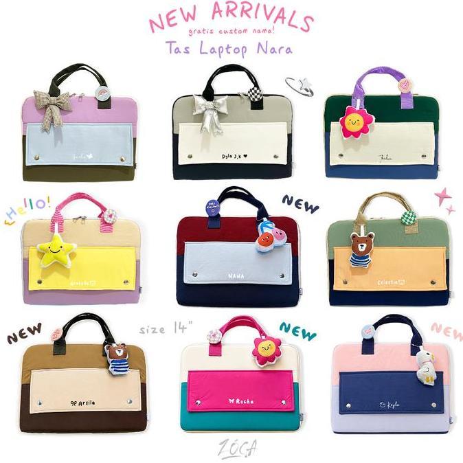 Bebasaja - Zoca Tas Laptop Nara 14" / Tas Laptop Jinjing (Bisa Custom Nama)
