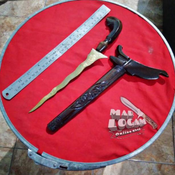 Pisau Keris Tradisional / Keris Bilah Kuningan / Keris Koleksi Termurah Ready Terbaik