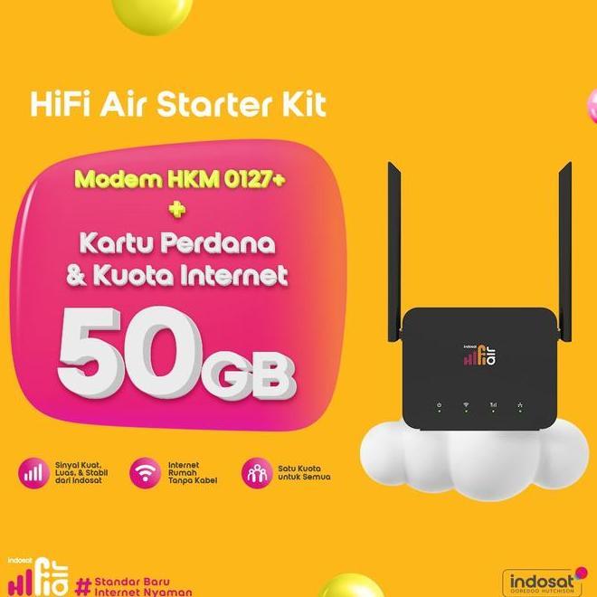 Indosat Hifi Air Hkm 0127 Wifi Em 4G Lte 50Gb