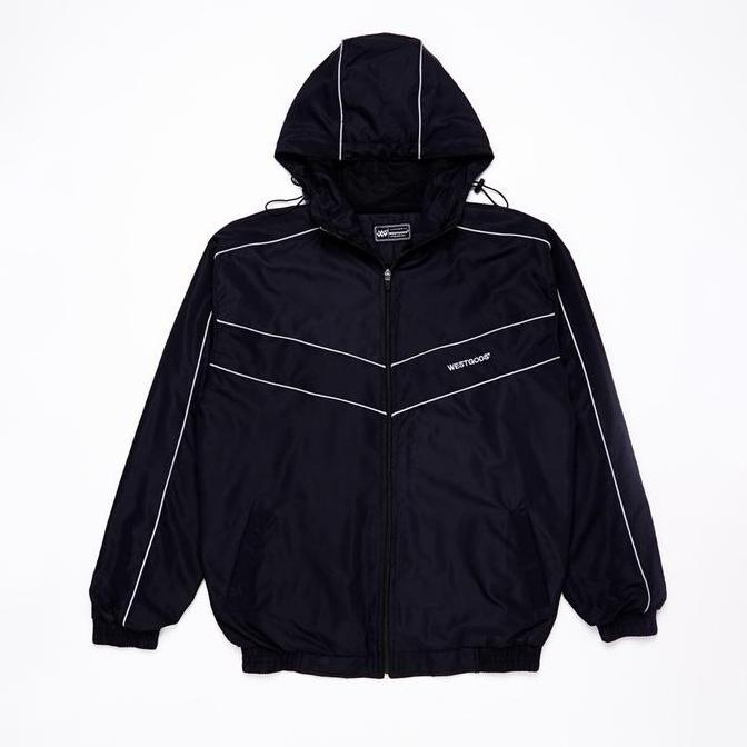 WESTGODS - Jaket Tracksuit Outdoor Vintage Bahan Parasut Taslan Lis Reflektive Menyala Pria Wanita