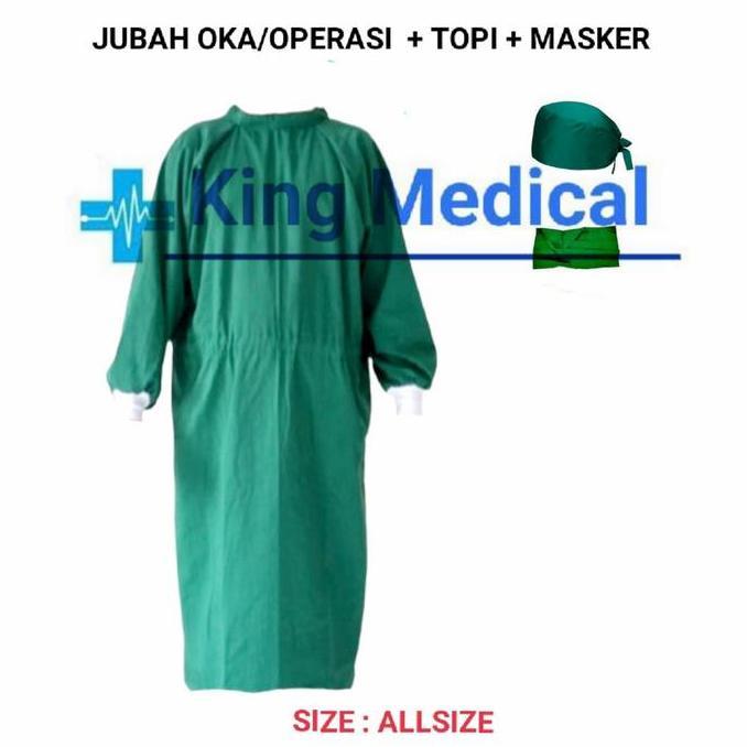 Medikit- Jubah Operasi/Baju Oka Lengan Panjang