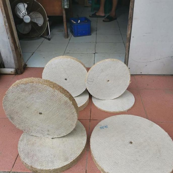 Roda poles sisal 10 inch tebal 3 cm / kain serat nanas sissal