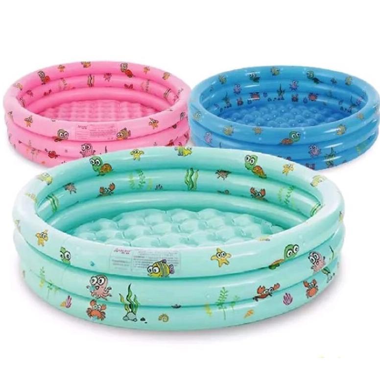 Kolam Renang Tiup Anak Bulat 100cm 130cm 150cm INTIME 3-Ring Pool