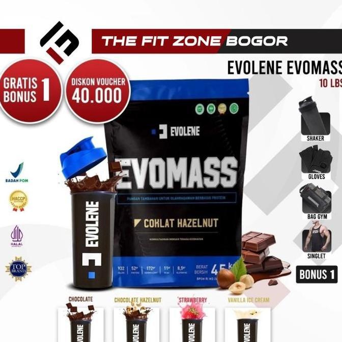 EVOLENE Evomass Gainer 10 Lbs 4500 Gram Weight Gainer Evolene BPOM