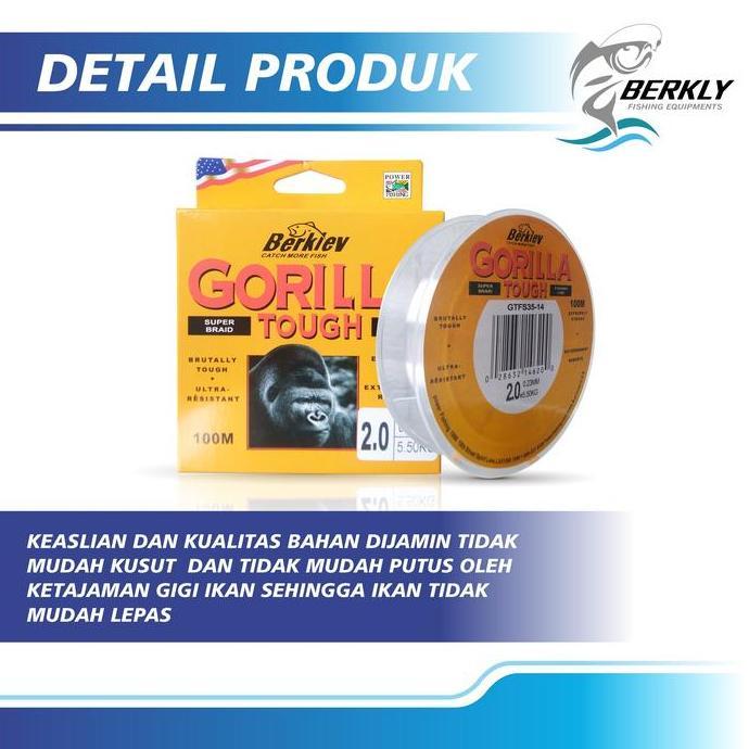 Pesca - Berkly Tali Pancing Berkley Gorilla 100M Putih Bahan Nilon Ikan Mancing
