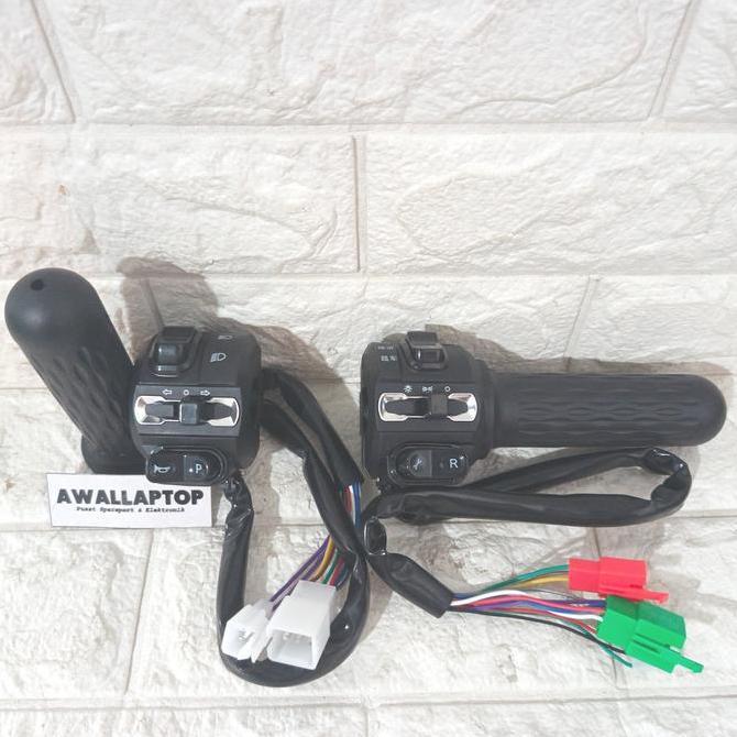 Throttle Motor Listrik Gas Sepeda Motor Tombol Trottle Set Kanan Kiri