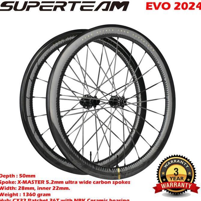Superteam Wheelset EVO Aero Attack Carbon Spoke Ratchet Ceramic
