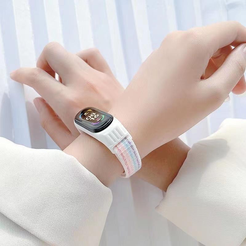 Xiaomi Mi Band 3 4 5 6 7 Elastic Nylon Strap Adjustable Strap Smartwatch M6 M7 Replacement Band