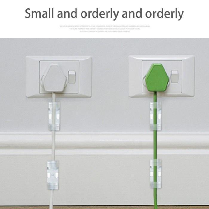Isi 20 / 16 Pcs Perapih Cable Clip Klem Kabel Tempel Klip Usb Charger Lem 3M Stiker Kabel Klem Tempe
