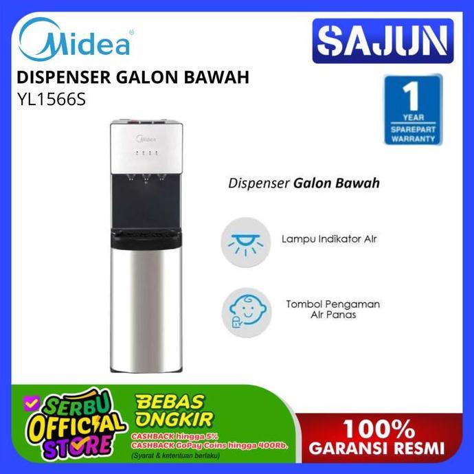 AM Midea YL1566S Dispenser Galon Bawah Hot Normal Cold YL-1566S