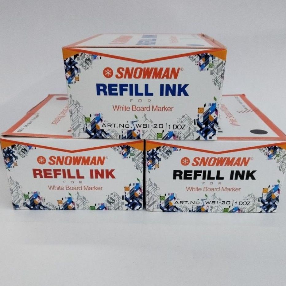 [1 Box] Refill Ink Spidol Snowman White Board || Snowman Refill Ink