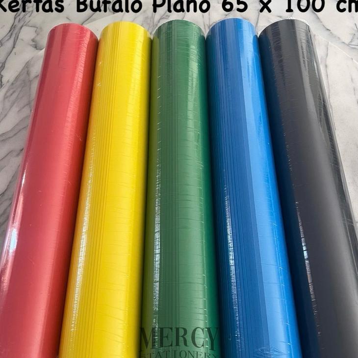 25 Lembar - Kertas Bufalo Plano  65X100 Cm Hitam Merah Hijau Kuning Biru Buffalo Paper