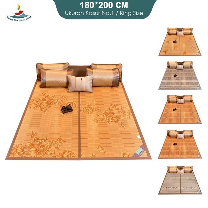 READY HOME MAT DECORATION Tikar Bambu Lipat Serbaguna Hemat Tempat Desain Klasik Elegan Uk 120 160 1