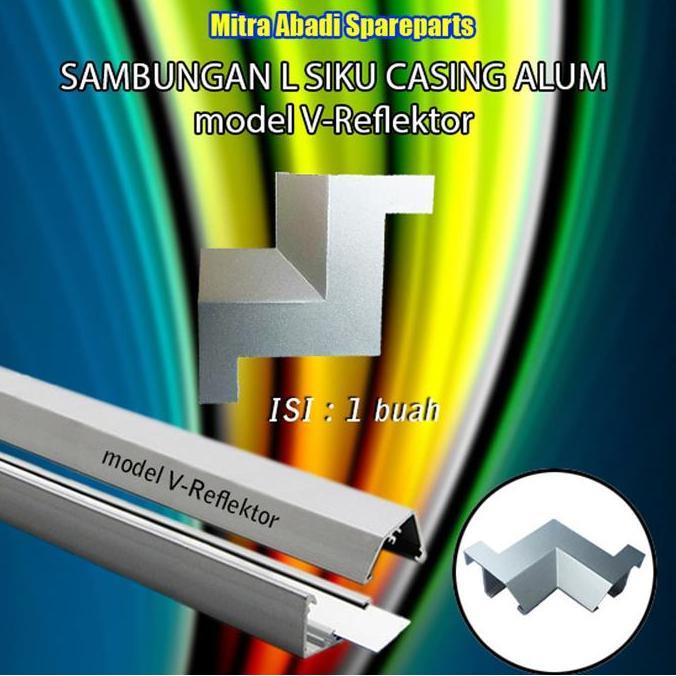 Sambungan Siku L Casing Aluminium Hard Strip Led Model V-Reflektor