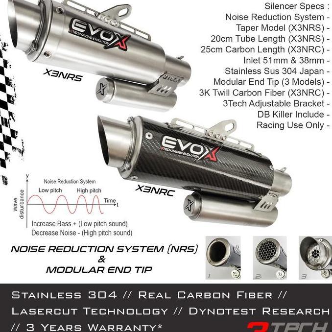 FYP KNALPOT RACING 3TECH EVOX X3 X3NRS X3NRL X3NRB X3NRC //