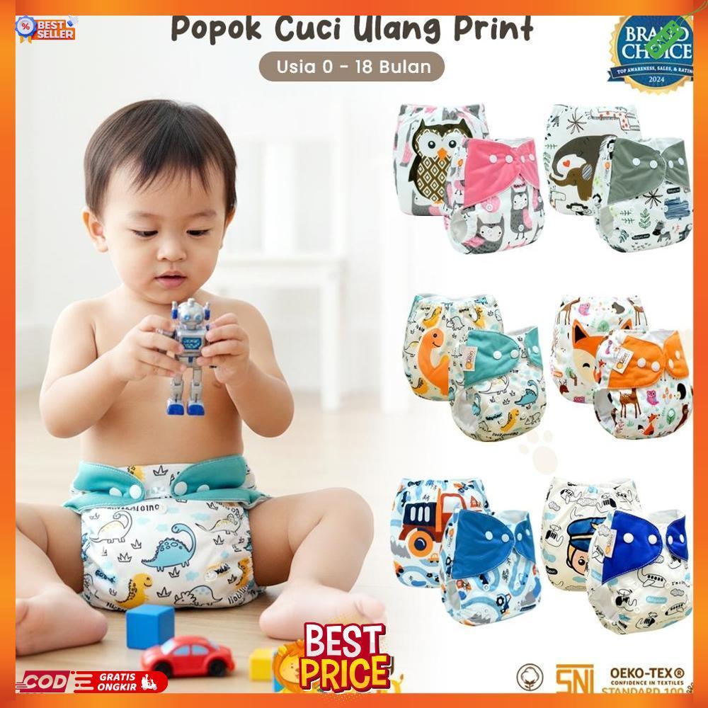 BABY LEON Premium Popok Bayi + Free Insert Clodi || Baby Leon Clodi Kain Cuci Ulang Dengan Insert BY