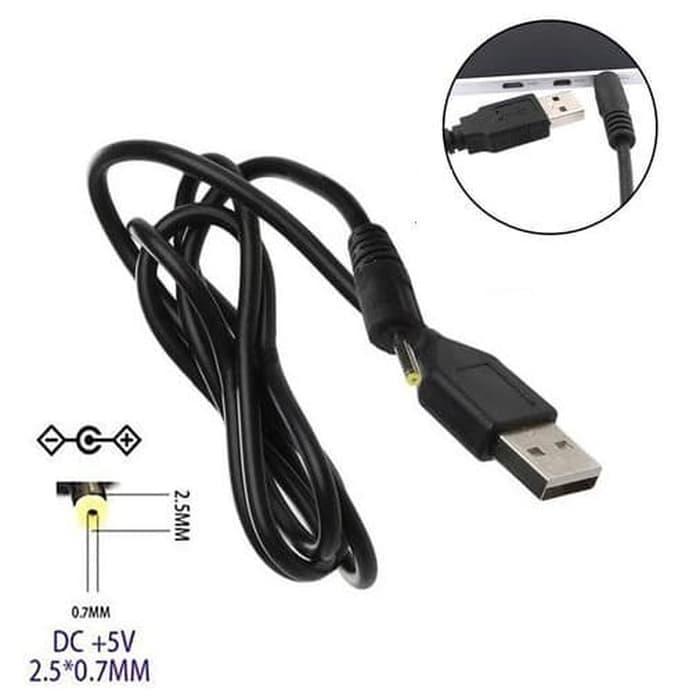 USB Cable Type-A Male to Jack DC 2.5mm Power Charger Adapter Tablet