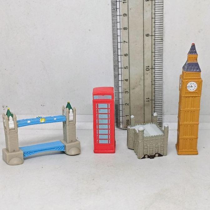 SET 4 PCS MINI FIGURE BANGUNAN BIG BEN CASTLE PHOTOBOOTH ORIGINAL PHIDAL PS99