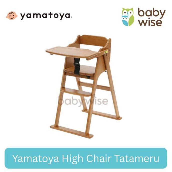 Yamatoya Tatameru High Chair - Kursi Makan Kayu Tatameru Anak Bayi Foldable
