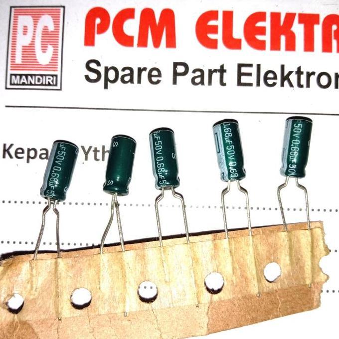 0.68 UF 50 V 0.68UF 50V 0.68UF50V 0.68,50V ELKO KAPASITOR POLAR PCMED