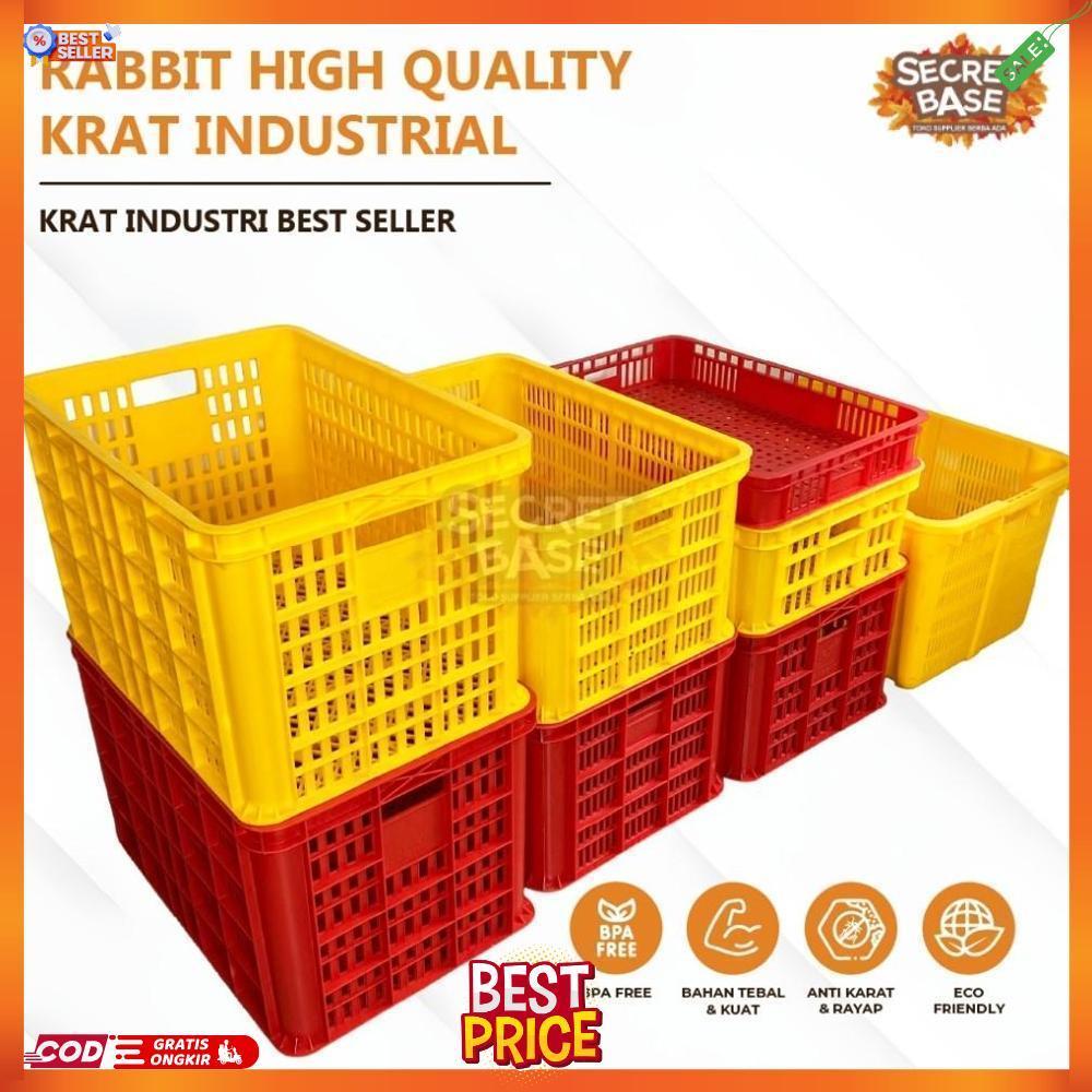 RABBIT HIGH QUALITY KRAT INDUSTRIAL - Keranjang Serbaguna / Krat Industri Tebal / Keranjang Buah