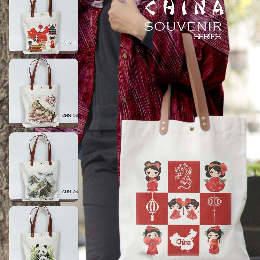 Totebag Kanvas Souvenir China Tas Canvas Oleh Oleh Cina