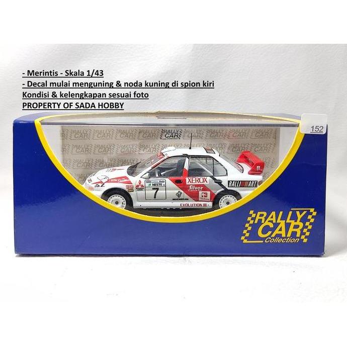 IXO MODELS DIECAST RALLY CAR COLLECTION 1/43 MITSUBISHI LANCER EVOLUTION III NO 7 TOMMI MAKINEN 1000