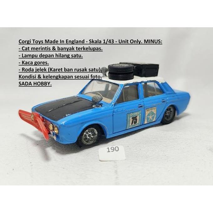 VINTAGE CORGI TOYS 1/43 HILLMAN HUNTER MARK II ENGLAND BIRU UNIT ONLY MINUS MIX99