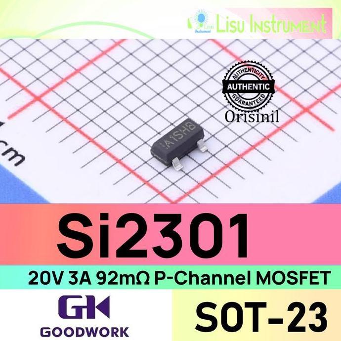 MOTRONICS SI2301 20V 3A 92M SINGLE P-CHANNEL MOSFET 2301 A1SHB SOT-23 GOODWORK