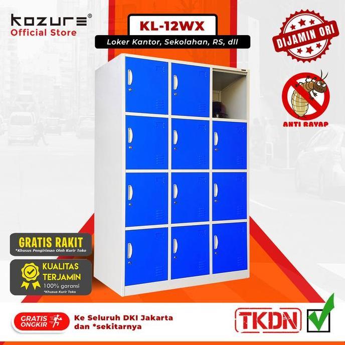 Bestseller- LEMARI LOKER BESI 12 Pintu Kozure KL 12WX Ukuran LEBIH LEBAR