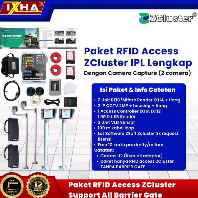 Paket RFID Access untuk portal Perumahan dgn IPL  ZCluster Asli Tanpa Portal Barrier Gate