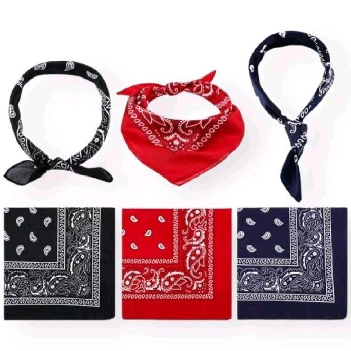 syal / bandana / scraft / multiguna / batik Abu Biru Hitam Merah Putih Ungu Syal cashmere item slaye