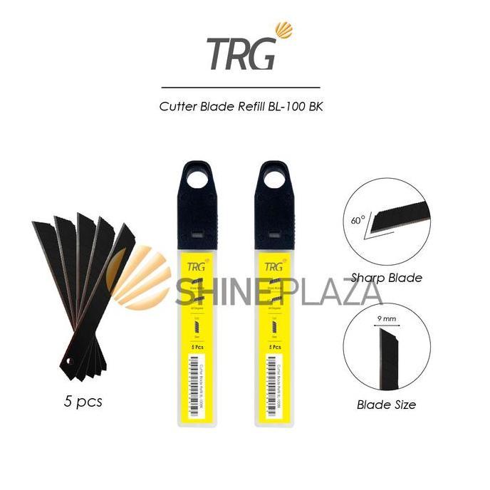 Bestseller- TRG Black Cutter Blade BL-100BK - Refill Pisau Cuter Kecil Hitam Tajam Isi 5 Buah TRG